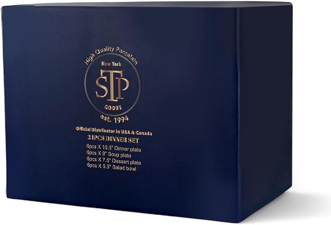 24-Piece Bone China Dinnerware Set in Gift Box, Service - Image 6
