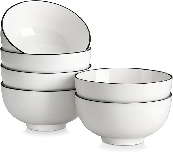 MALACASA Porcelain Soup Bowls, Dishwasher and Microwave Safe, Series Regular by MALACASA