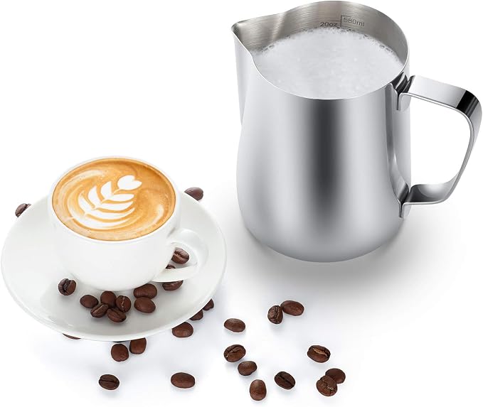 Milk Frothing Pitcher, 50oz Steaming Pitcher Stainless Steel Espresso Machine - Image 5