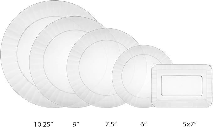 Party Essentials Deluxe Quality Hard Plastic Dinnerware Party Plates - Image 3
