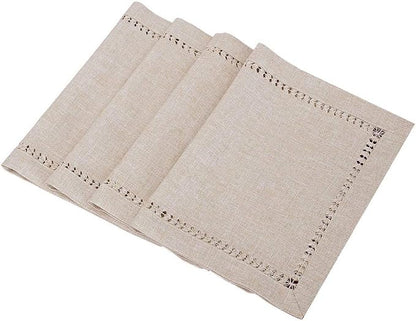 Grelucgo Handmade Hemstitched Polyester Rectangle Table Placemats by Grelucgo