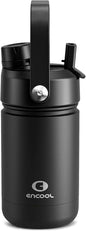 Kids Insulated Water Bottle - 12oz Stainless Steel Water Bottle with Dual Spouts by ENCOOL