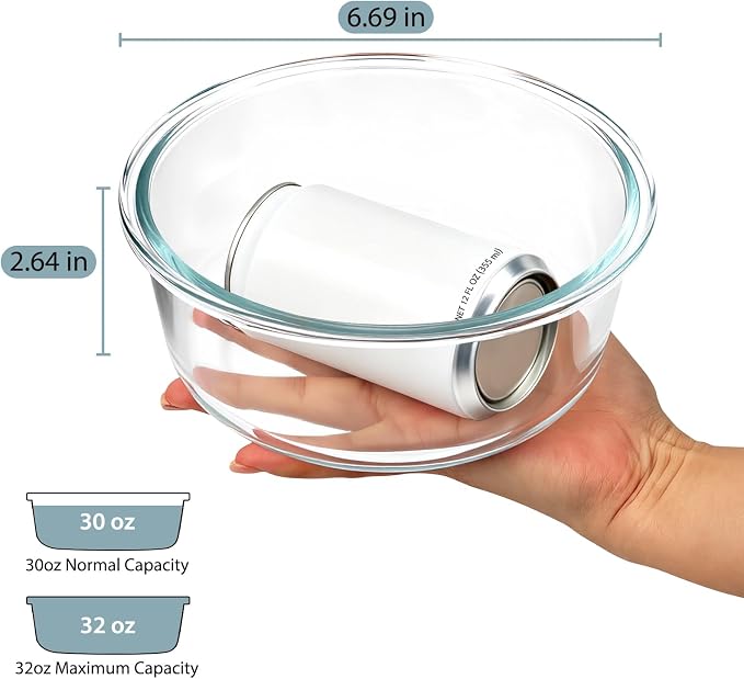 4 Cup/32oz Borosilicate Glass Meal Prep Containers - Image 2