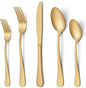 LIANYU 30 Piece Gold Silverware Set, Stainless Steel Gold Cutlery Set by LIANYU