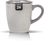 Organic Shape Highland Ceramic Mug, 24pcs 12oz Handmade Reactive Glaze Stoneware Coffee Mug with Wavy Edge, for Kitchen, Microwave & Dishwasher Safe, Scratch Resistant-grey
