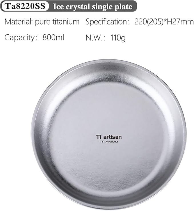 Titanium Plate Camping Picnic Tableware 27fl oz Cooking Utensils Extremely - Image 2