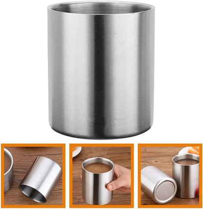 GALPADA Double Wall Stainless Steel Water Cup 260ml, Brushed Metal Insulated - Image 9