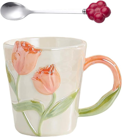 Hand Drawn Ceramic Coffee Mug 11.8Oz, Personalized Cute Tea Cup by Unknown