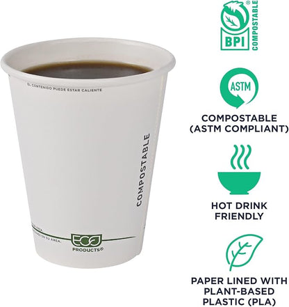 ECO PRODUCTS GreenStripe Disposable Paper Hot Cups, 8 oz - Image 4