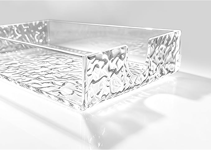 Acrylic Napkin Holder, 9x5.5x1.8 Inch, Paper Towel Holder, Rectangle | Water - Image 3