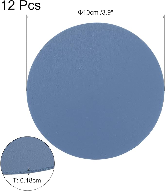 uxcell Round Faux Leather Coasters 4 Inch, Drink Coasters Suit - Image 2