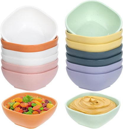 15 Pack Unbreakable Dipping Bowls, 4.5 OZ Soy Sauce Dishes,Wheat Straw Small Dessert Bowls,Small Prep Bowls，Dipping Sauce Cups, Dip Bowls for Side Dish, Snacks, BBQ，Ketchup