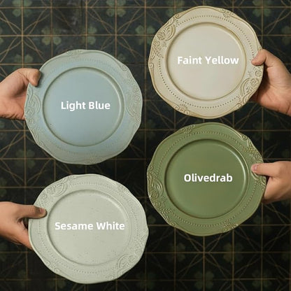 salad plates set of 4, 10.5 inch Reactive Glaze Stoneware Dinner Dish Set - Image 5