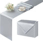 Manyshofu Silver Satin Table Runner 12x108 by Manyshofu