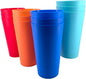 32 oz Plastic Cups Large Reusable set 12, Plastic Tumblers Vibrant | Food Grade by WEXINHAO
