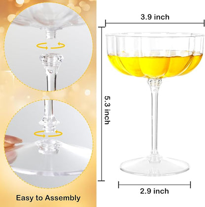 LIYH 20 Pcs Plastic Champagne Glasses 8 oz Champagne Flutes Plastic Cocktail - Image 2