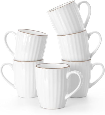 famiware Eden Coffee Mugs Sets of 6, 12 oz Ceramic Stoneware Mug Cup Set | by Famiware