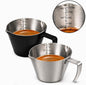 2Pc Espresso Measuring Cups, Double Spouts Stainless Steel, 4.06OZ | Silver 1pc by Hofoby