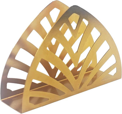Gold Metal Napkin Holder, Triangle Shape Vertical Napkin Organizer by Unknown