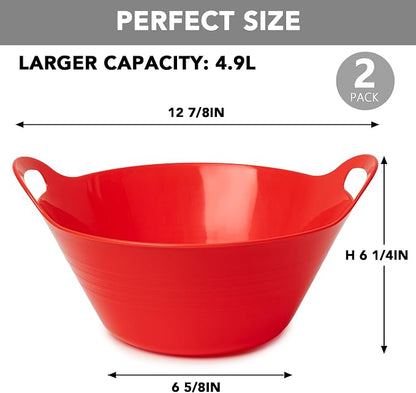 Tiawudi 2 Pack Snack Bowls, Plastic Serving Bowls - Image 2