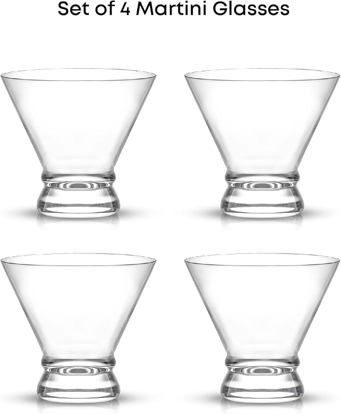 JoyJolt Afina Stemless Martini Glasses Set of 4, 8.5oz Liquor Drinking Glasses - Image 8