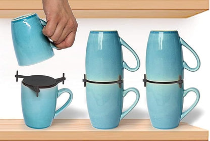 Mug Stackers for Kitchen Cabinets, Coffee Cup Stacker 6-Pack, Individual by ELYPRO