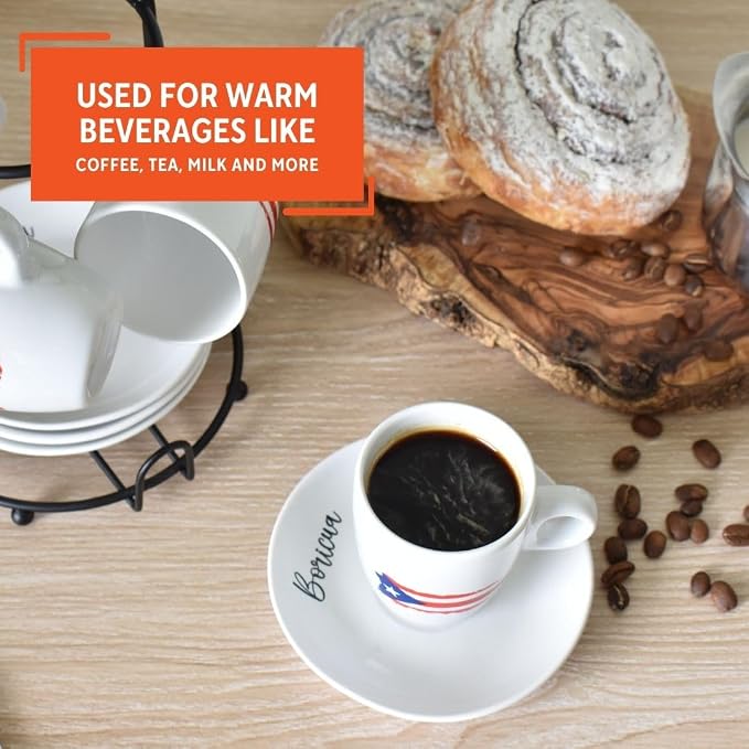 IMUSA 8 Piece Stoneware 3 Oz Boricua Espresso Coffee Set - Image 6