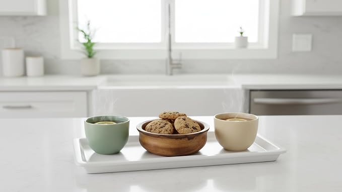 Handmade Wooden Snack Serving & Key Bowl, Decorative Countertop, 6 x 2 Inch | - Image 5
