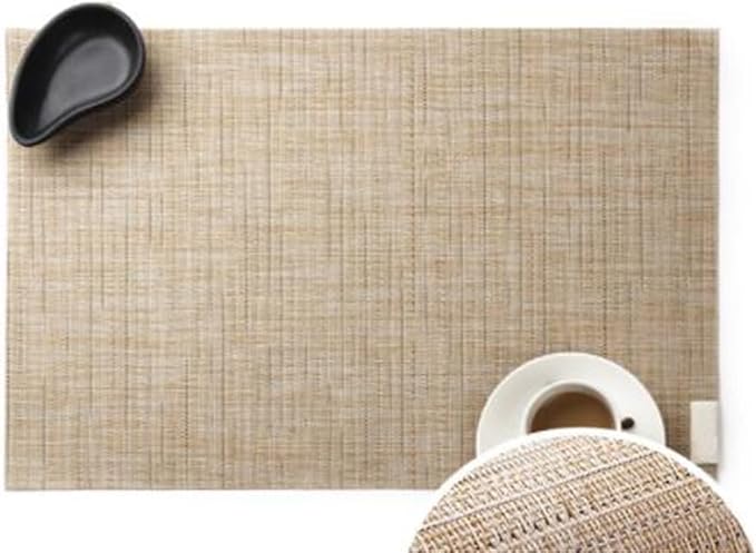 Black PVC Placemat Set of 1/6/10 Square Bamboo Tableware Pad Heat Wipe Clean by Unknown