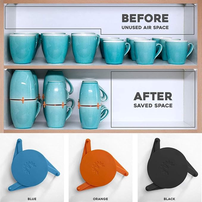 Mug Stackers for Kitchen Cabinets, Coffee Cup Stacker 6-Pack, Individual - Image 2