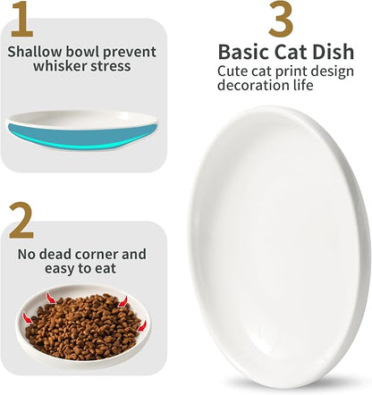 3 PCS Ceramic Cat Bowls, 5.5 in Pet Bowl Cat Dishes - Image 4
