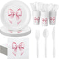 Sieral 144 Pcs Pink Bow Party Supplies Coquette Birthday Party Decoration Bow by Sieral