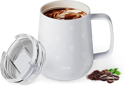 YOME 10oz Bow Grey Insulated Coffee Mug by KEEPCOOLSTAYYOU