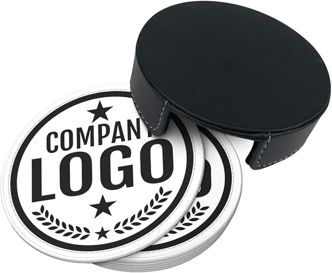Custom Leather Coasters with Logo - Image 4