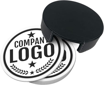 Custom Leather Coasters with Logo - Image 4