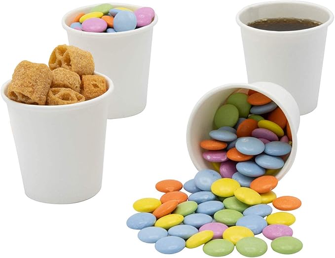 GUSTO 3 oz White Paper Bathroom Cups | Mini Size, Small Drinks, Disposable - Image 6