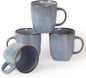 famiware Coffee Mugs Set of 4, Ocean Square 13oz Coffee Cup Set by Famiware