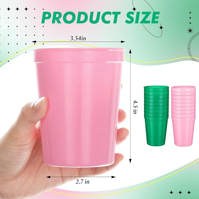Yungyan 50 Pack 16 oz Stadium Cups Reusable Plastic Cups Blank Drink Stadium - Image 4