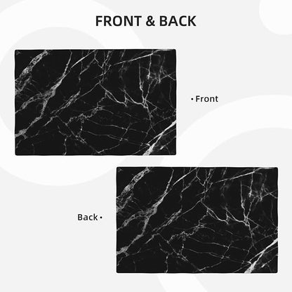 Fiokroo Black with White Marble Placemats Set of 4 Table Mats Table Tableware - Image 8