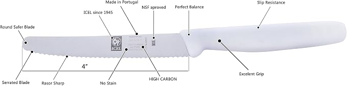 ICEL 4.25 Inch Serrated Edge Steak Knife, High Carbon German Stainless Steel - Image 6