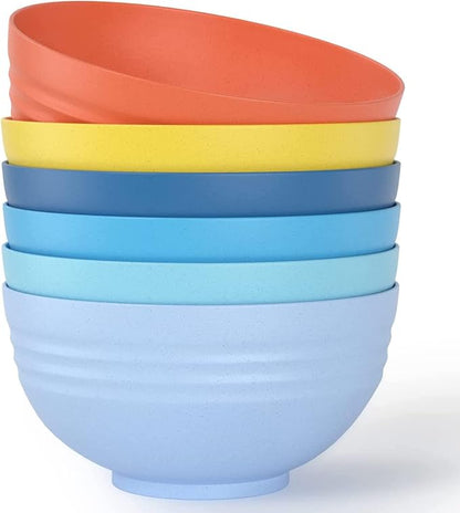 Unbreakable Large Cereal Bowls, 34 Oz Ramen Bowls BPA-Free Eco-Friendly Bowl Set by Homestockplus