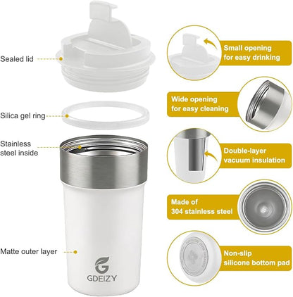 17oz Insulated Travel Coffee Mug, Stainless Steel Cup - Image 4