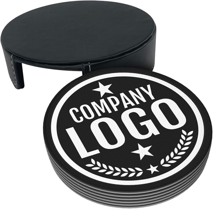 Custom Leather Coasters with Logo - Image 3