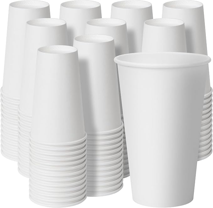 RACETOP Disposable Paper Coffee Cups 16 oz 500 Pack | BPA-free, Coffee Shop by RACETOP