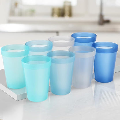 Blwan 8-Pack 15.2oz Plastic Cups, BPA-Free Reusable Drinking Cups, Unbreakable - Image 8