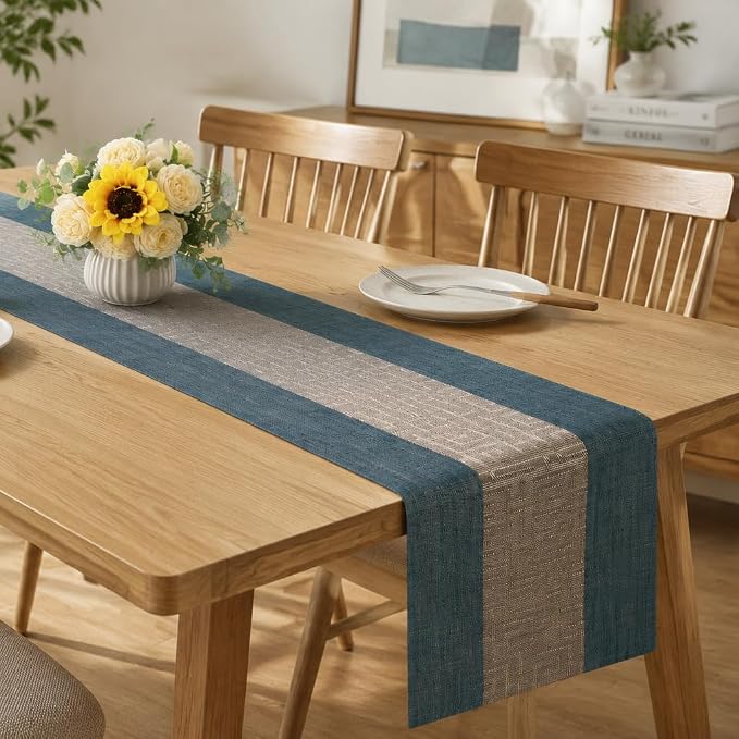 FAVE Vinyl Table Runner Indigo Blue Table Runner Woven - Image 7