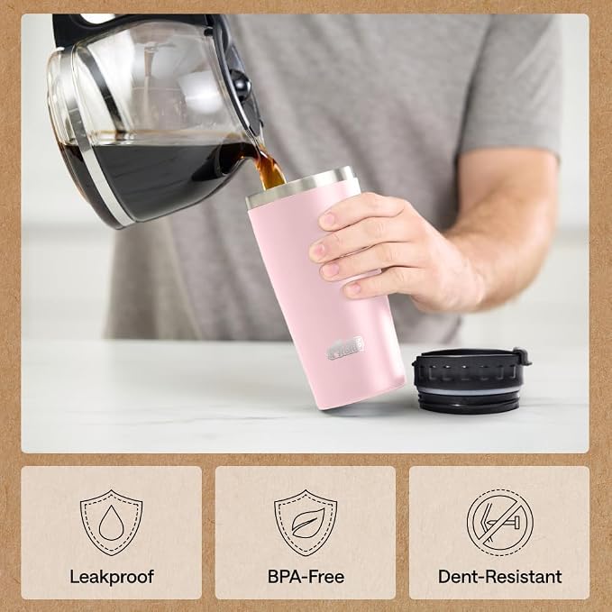 GORILLA GRIP 304 Stainless Steel Double Insulated Travel Coffee Mug, Leakproof - Image 4