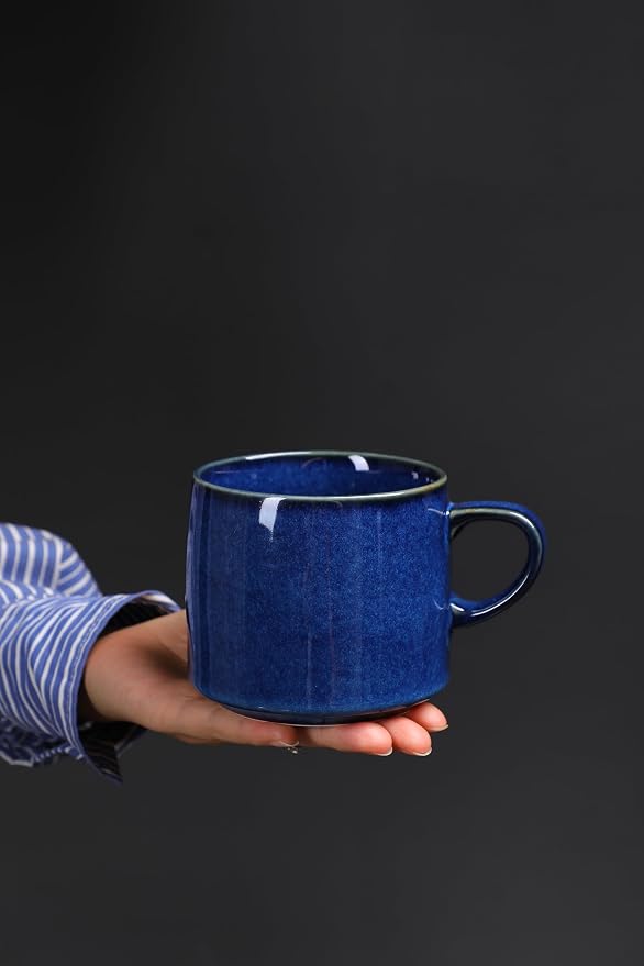 12oz Minimalistic Ceramic Pottery Coffee Mug, earthen Tea Mug - Image 3