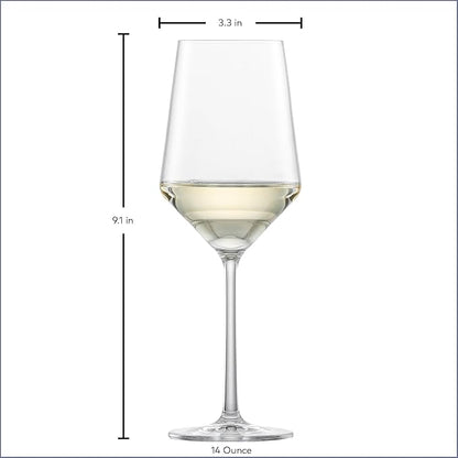 ZWIESEL GLAS Pure Sauvignon Blanc White Wine Glass (Set of 2), Wine Glasses for White Wine, Dishwasher-Safe Tritan Crystal Glasses, Made in Germany (14 Ounce)