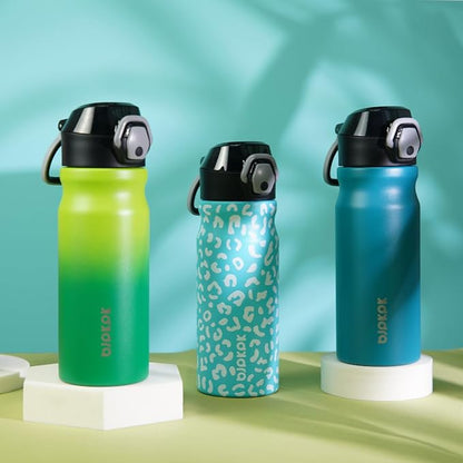 BJPKPK 18 oz Water Bottle with Straw & Handle, Insulated Stainless Flask | Leak - Image 5